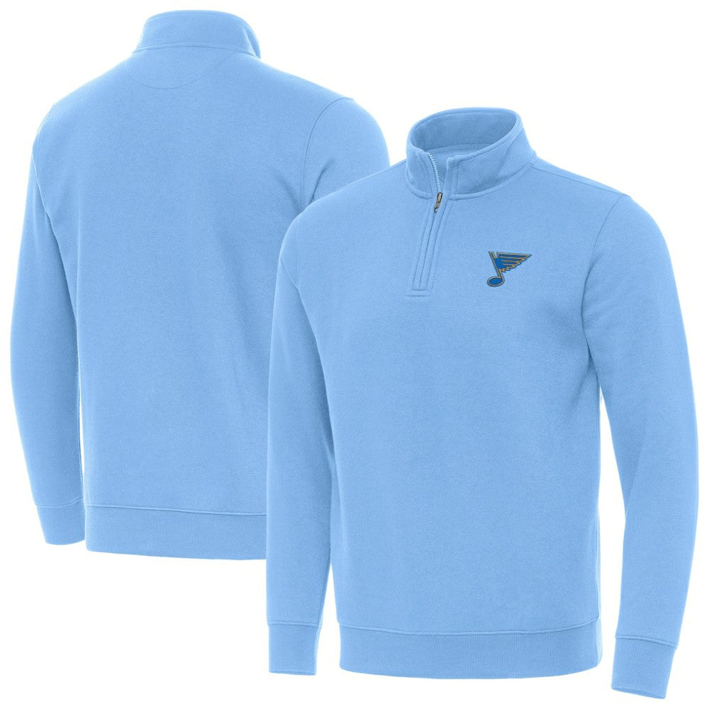 St. Louis Blues Antigua Victory Quarter-Zip Pullover Top - Blue Pullover