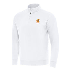 Boston Bruins Antigua Victory Quarter-Zip Pullover Top - White Pullover