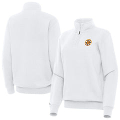 Boston Bruins Antigua Women's Victory Quarter-Zip Pullover Top - White Pullover