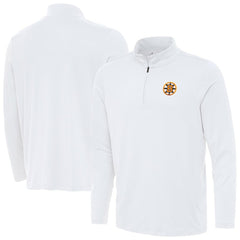 Boston Bruins Antigua Reprocess Quarter-Zip Pullover - White Pullover