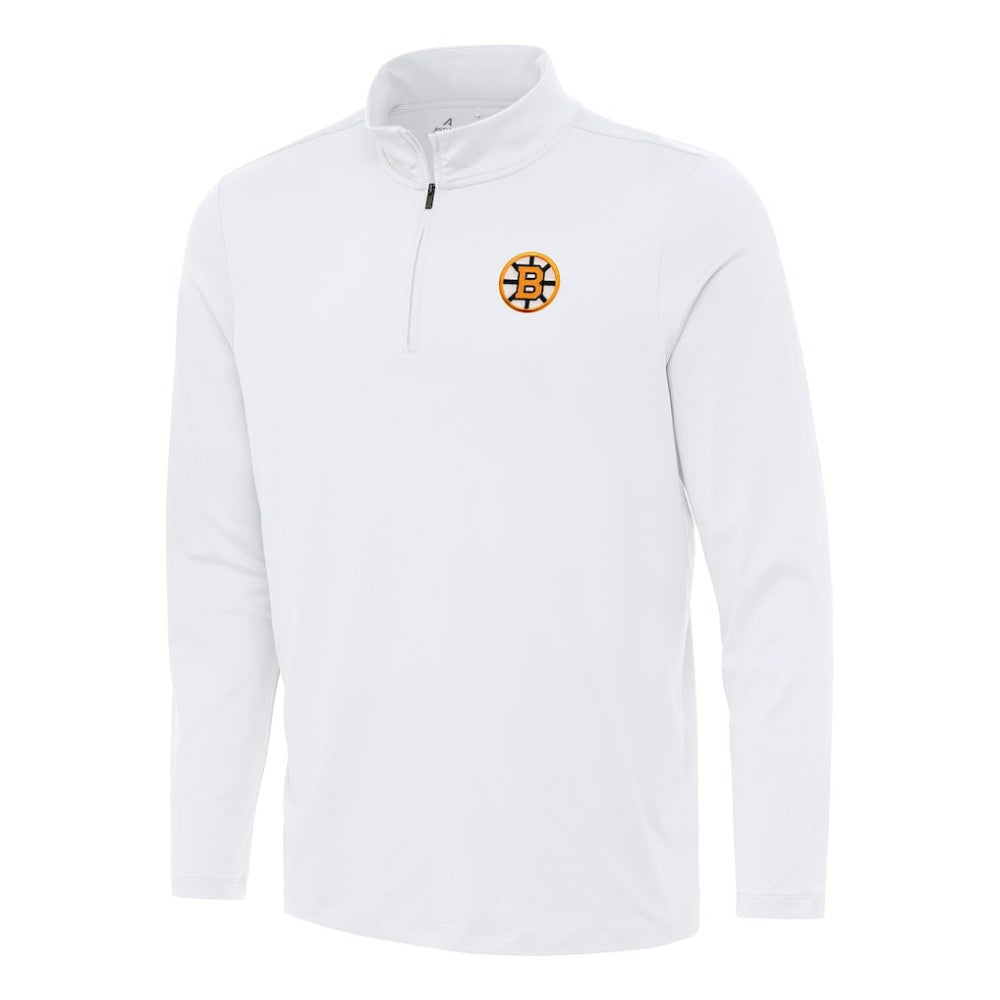 Boston Bruins Antigua Reprocess Quarter-Zip Pullover - White Pullover