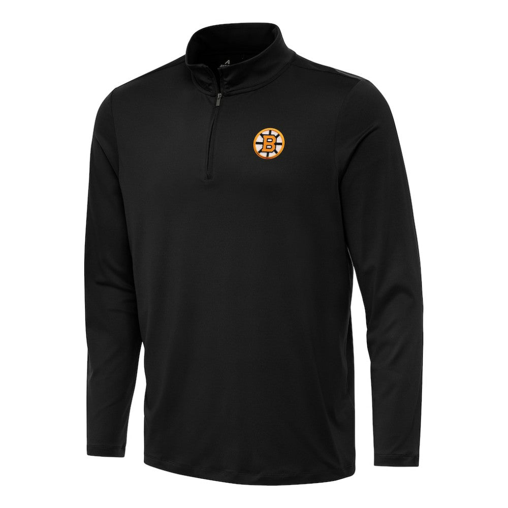 Boston Bruins Antigua Reprocess Quarter-Zip Pullover - Black Pullover