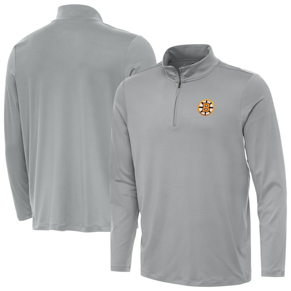 Boston Bruins Antigua Reprocess Quarter-Zip Pullover - Gray Pullover