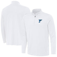 St. Louis Blues Antigua Reprocess Quarter-Zip Pullover - White Pullover