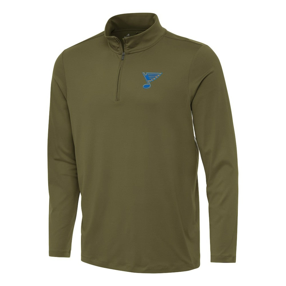St. Louis Blues Antigua Reprocess Quarter-Zip Pullover - Olive Pullover