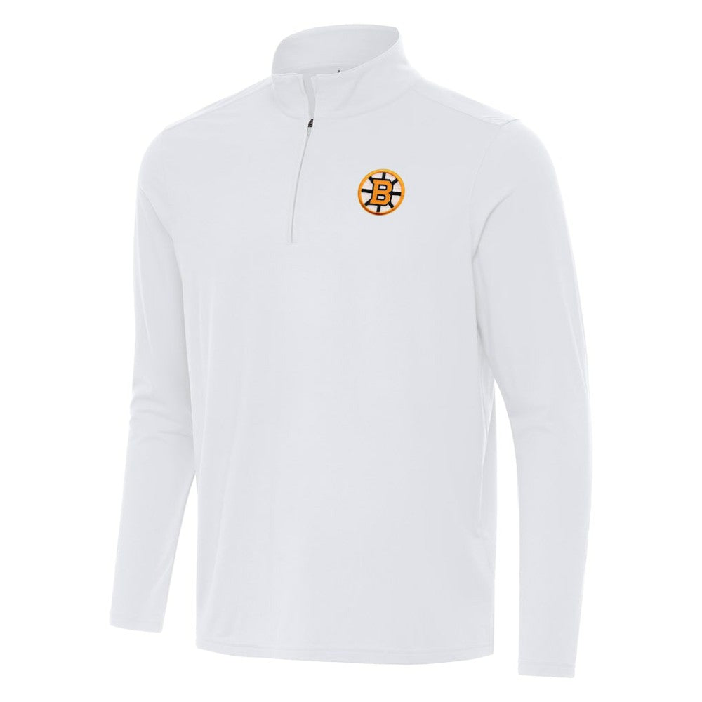 Boston Bruins Antigua Intent Quarter-Zip Top - White Tops