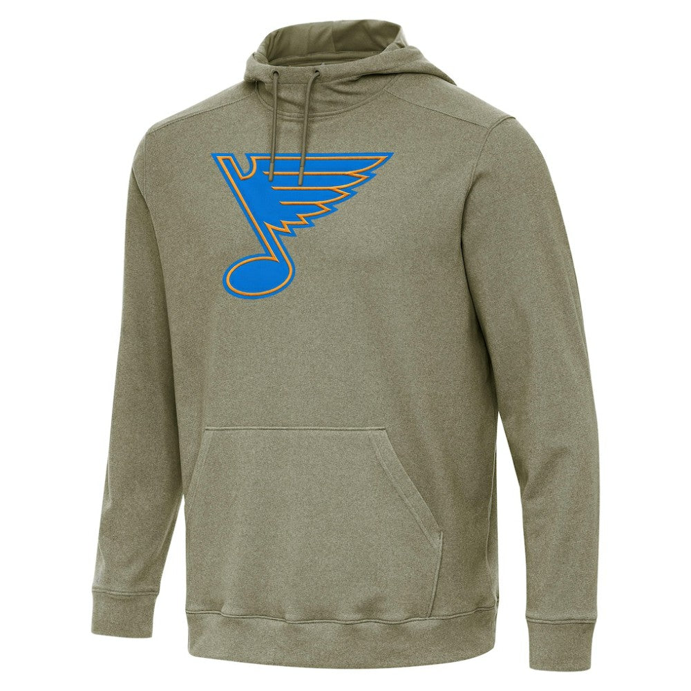 St. Louis Blues Antigua Cloud Pullover Hoodie - Olive Hoodies