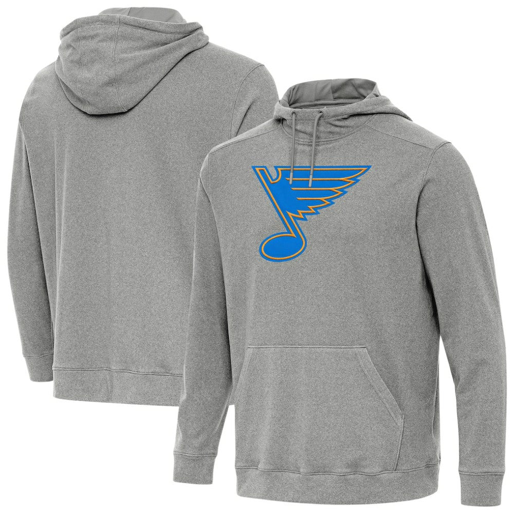 St. Louis Blues Antigua Cloud Pullover Hoodie - Heather Black Hoodies