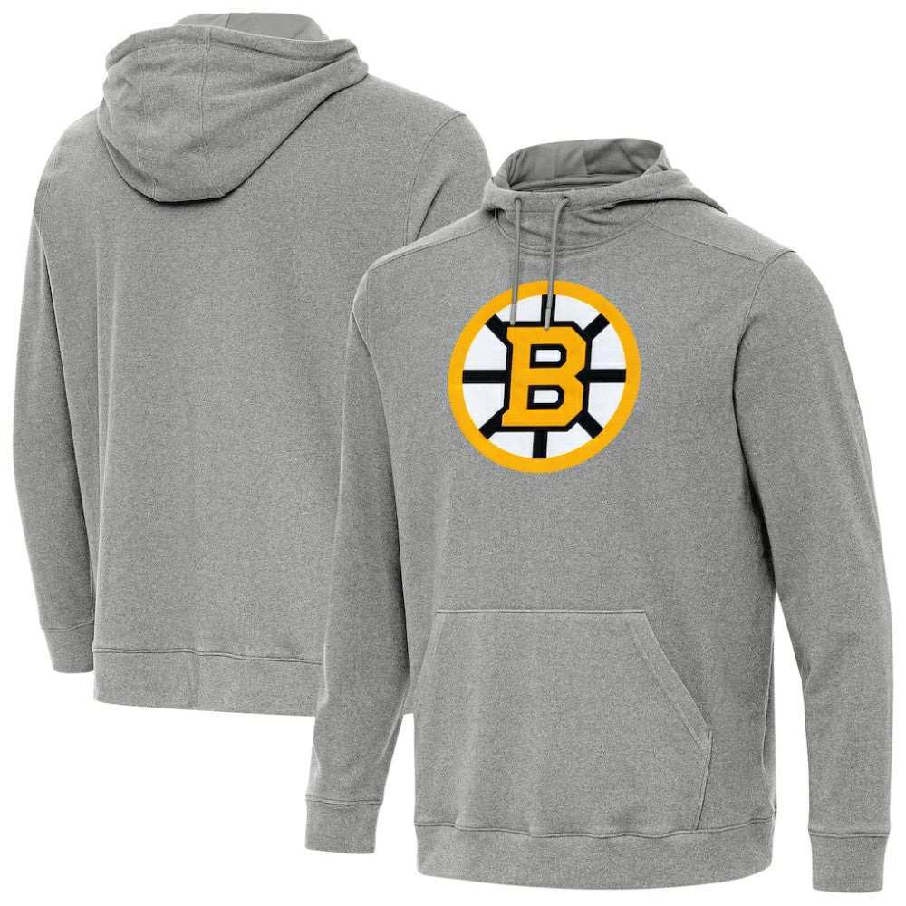 Boston Bruins Antigua Cloud Pullover Hoodie - Heather Black Hoodies