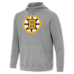 Boston Bruins Antigua Cloud Pullover Hoodie - Heather Black Hoodies