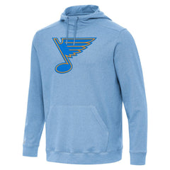 St. Louis Blues Antigua Cloud Pullover Hoodie - Heather Blue Hoodies