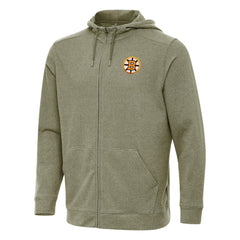 Boston Bruins Antigua Effortless Full-Zip Hoodie - Olive Hoodies
