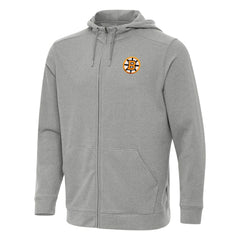 Boston Bruins Antigua Effortless Full-Zip Hoodie - Heather Gray Hoodies
