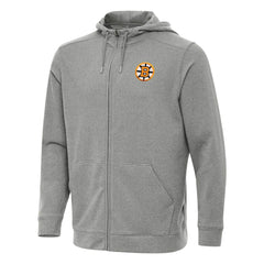 Boston Bruins Antigua Effortless Full-Zip Hoodie - Heather Black Hoodies