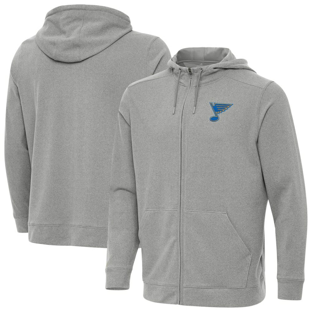 St. Louis Blues Antigua Effortless Full-Zip Hoodie - Heather Gray Hoodies