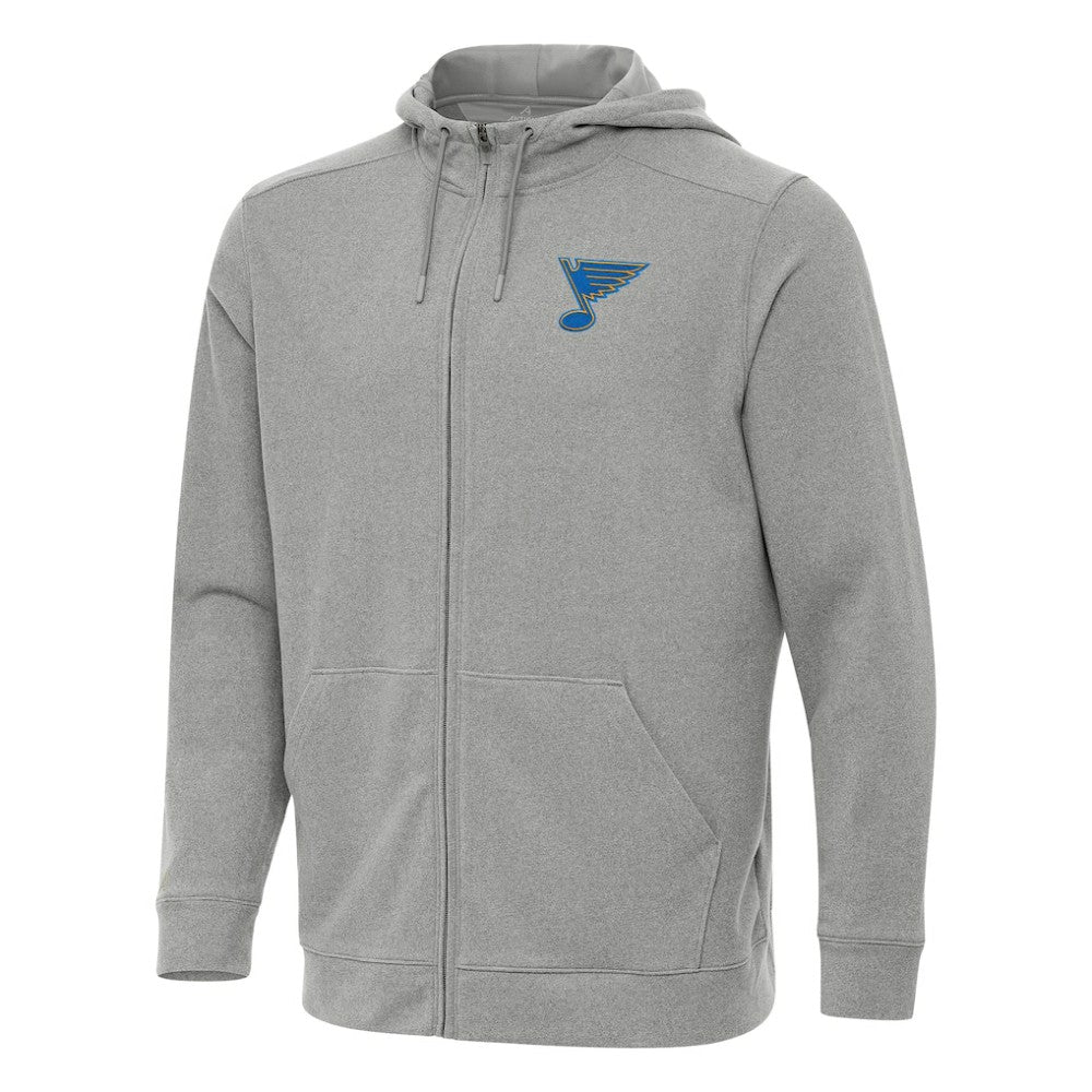 St. Louis Blues Antigua Effortless Full-Zip Hoodie - Heather Gray Hoodies