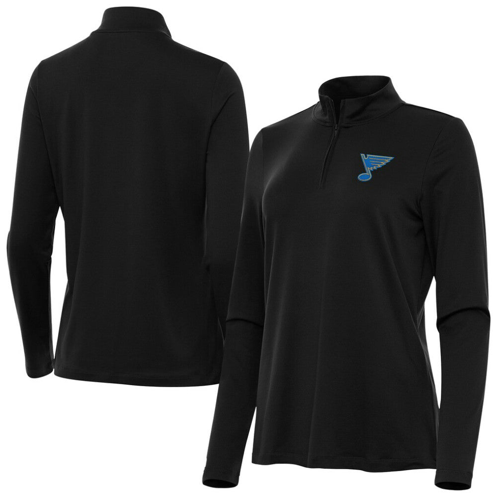 St. Louis Blues Antigua Women's Reprocess Quarter-Zip Pullover - Black Pullover