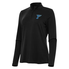 St. Louis Blues Antigua Women's Reprocess Quarter-Zip Pullover - Black Pullover