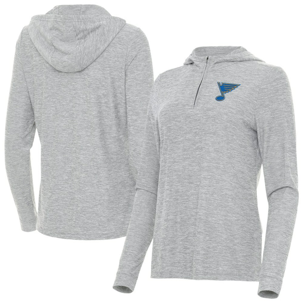 St. Louis Blues Antigua Women's Daybreak Quarter-Zip Hoodie - Heather Gray Hoodies