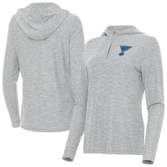 St. Louis Blues Antigua Women's Daybreak Quarter-Zip Hoodie - Heather Gray Hoodies