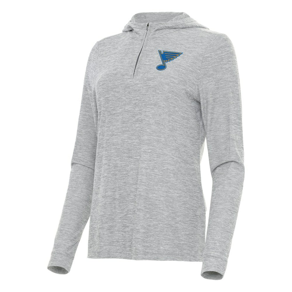 St. Louis Blues Antigua Women's Daybreak Quarter-Zip Hoodie - Heather Gray Hoodies