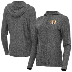 Boston Bruins Antigua Women's Daybreak Quarter-Zip Hoodie - Heather Black Hoodies