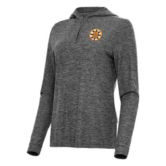 Boston Bruins Antigua Women's Daybreak Quarter-Zip Hoodie - Heather Black Hoodies
