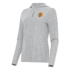 Boston Bruins Antigua Women's Daybreak Quarter-Zip Hoodie - Heather Gray Hoodies