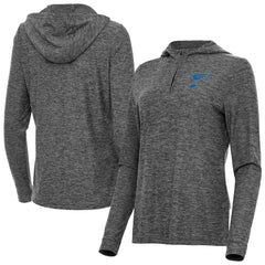 St. Louis Blues Antigua Women's Daybreak Quarter-Zip Hoodie - Heather Black Hoodies