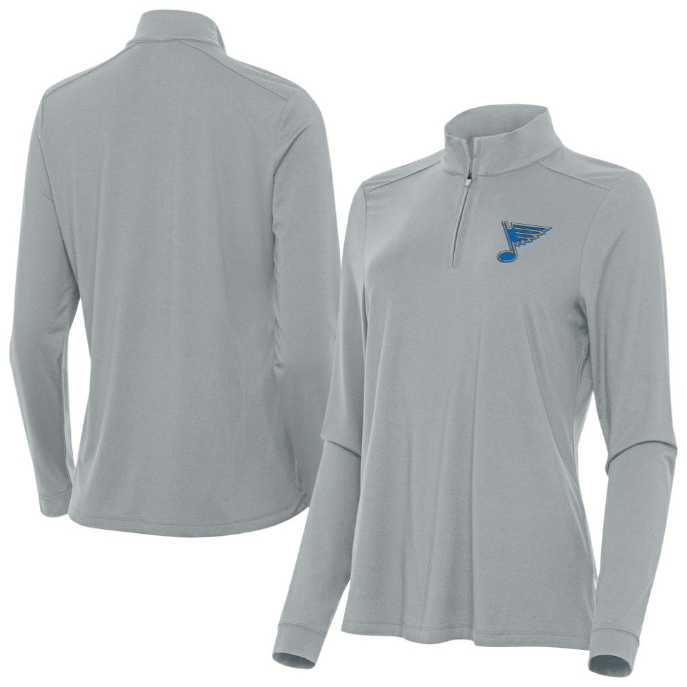 St. Louis Blues Antigua Women's Intent Quarter-Zip Pullover - Gray Pullover