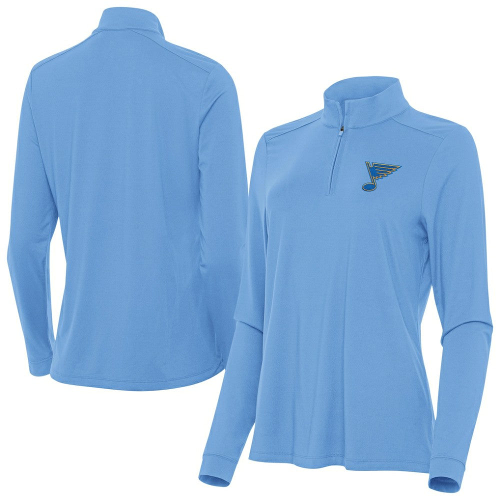 St. Louis Blues Antigua Women's Intent Quarter-Zip Pullover - Blue Pullover