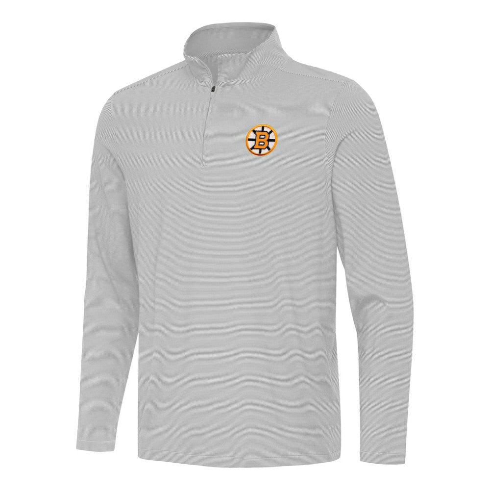 Boston Bruins Antigua Twine Quarter-Zip Pullover - Gray Pullover