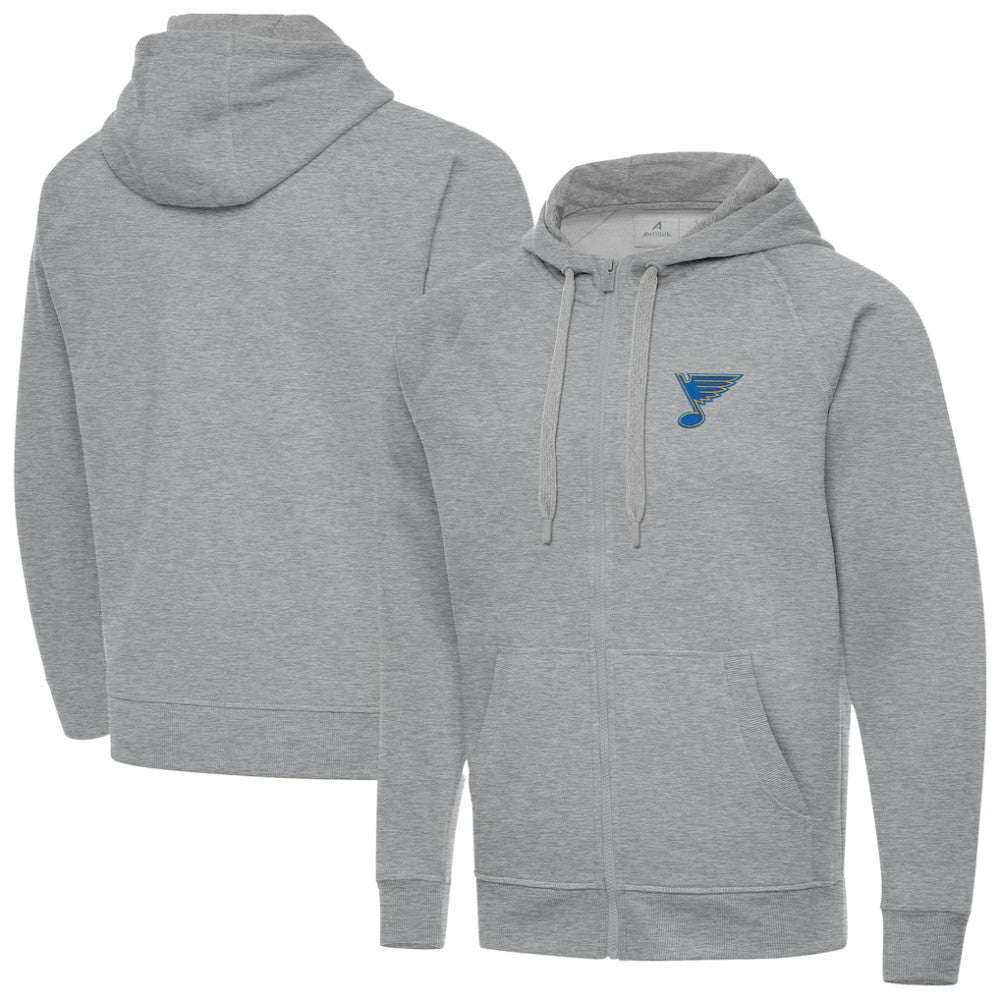 St. Louis Blues Antigua Victory Full-Zip Hoodie - Heather Gray Hoodies