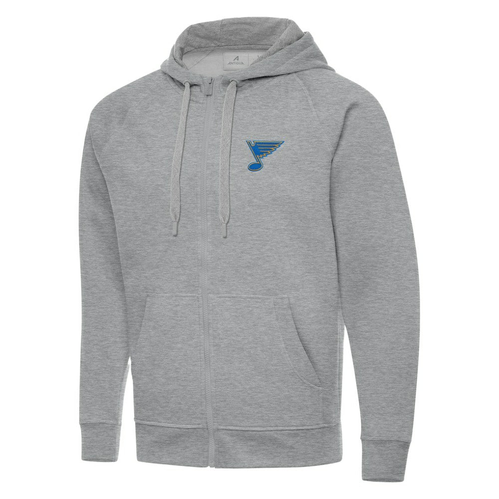 St. Louis Blues Antigua Victory Full-Zip Hoodie - Heather Gray Hoodies