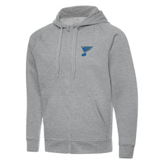 St. Louis Blues Antigua Victory Full-Zip Hoodie - Heather Gray Hoodies