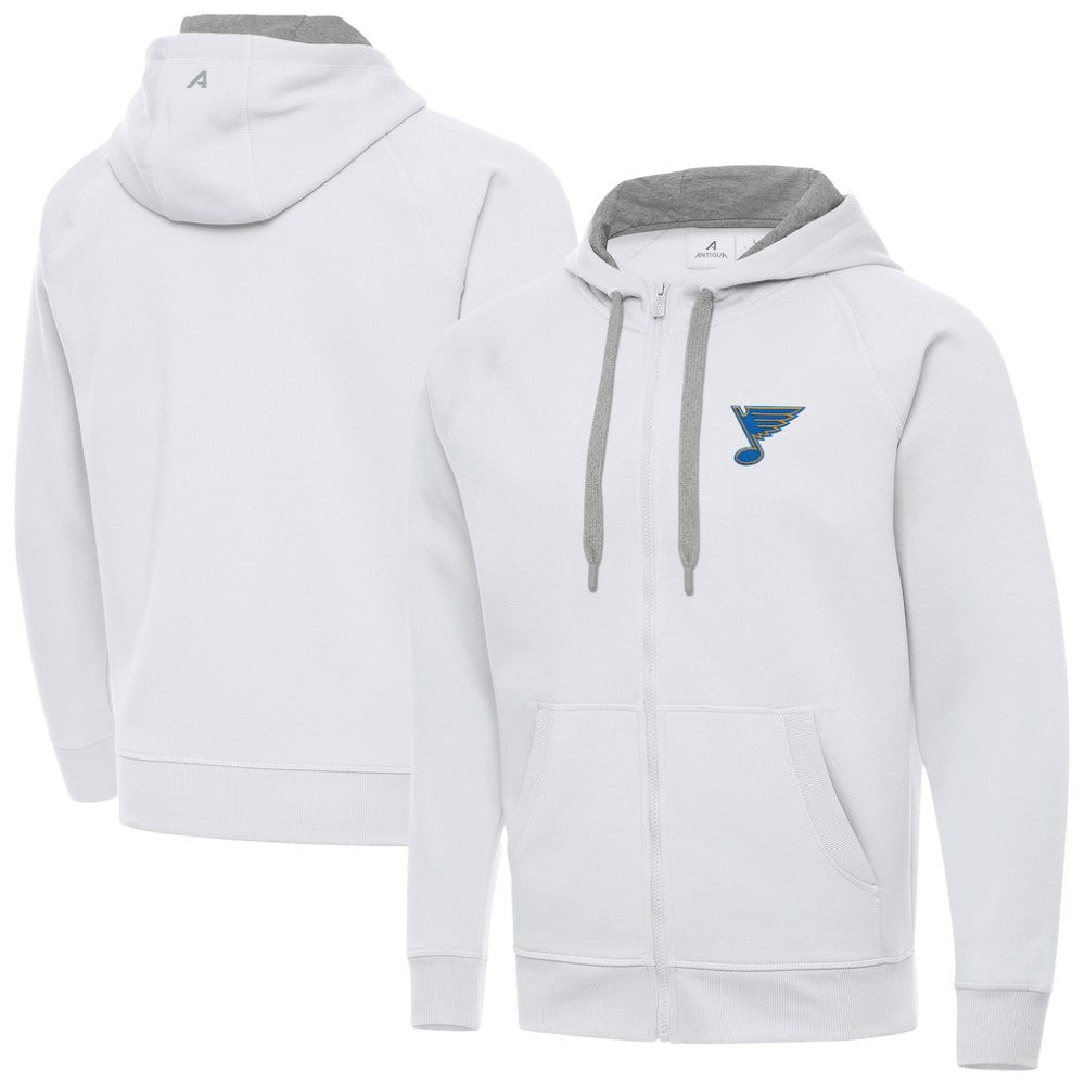 St. Louis Blues Antigua Victory Full-Zip Hoodie - White Hoodies