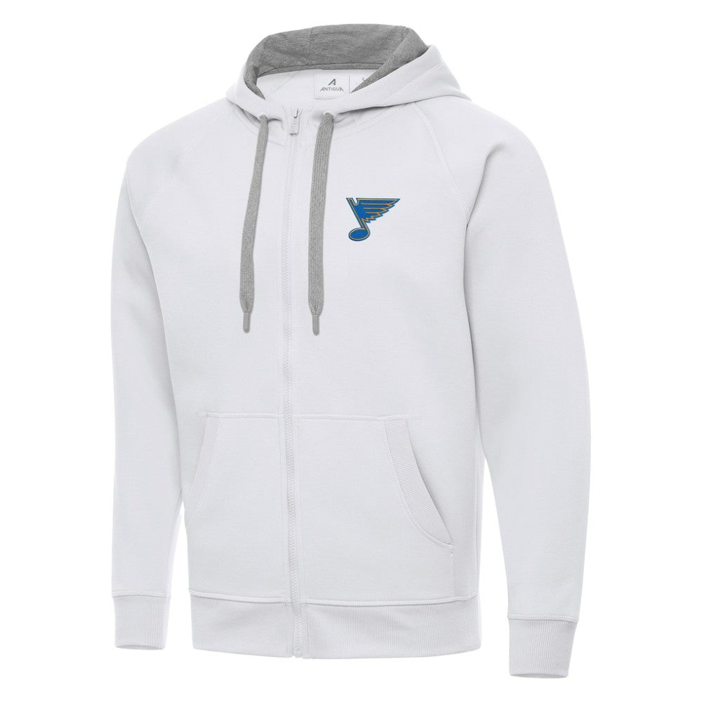 St. Louis Blues Antigua Victory Full-Zip Hoodie - White Hoodies