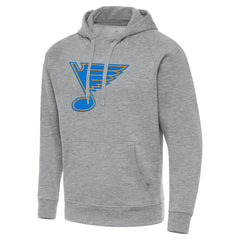 St. Louis Blues Antigua Victory Tall Pullover Hoodie - Heather Gray Hoodies