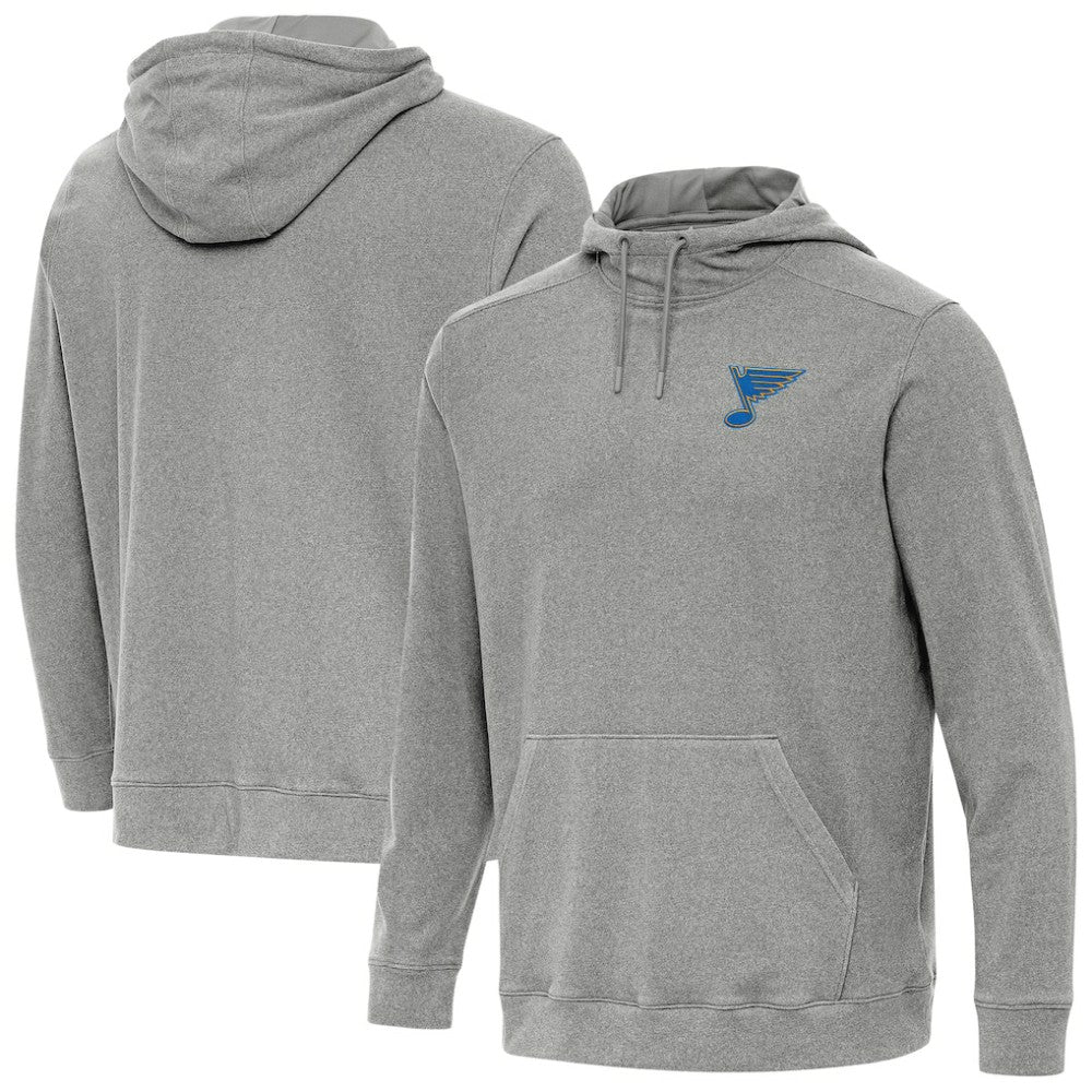 St. Louis Blues Antigua Cloud Pullover Hoodie - Heather Black Hoodies
