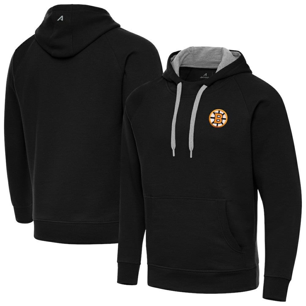 Boston Bruins Antigua Victory Pullover Hoodie - Black Hoodies