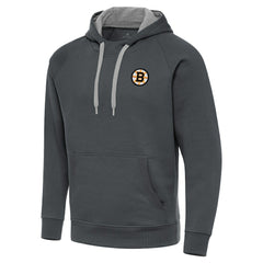 Boston Bruins Antigua Victory Pullover Hoodie - Charcoal Hoodies