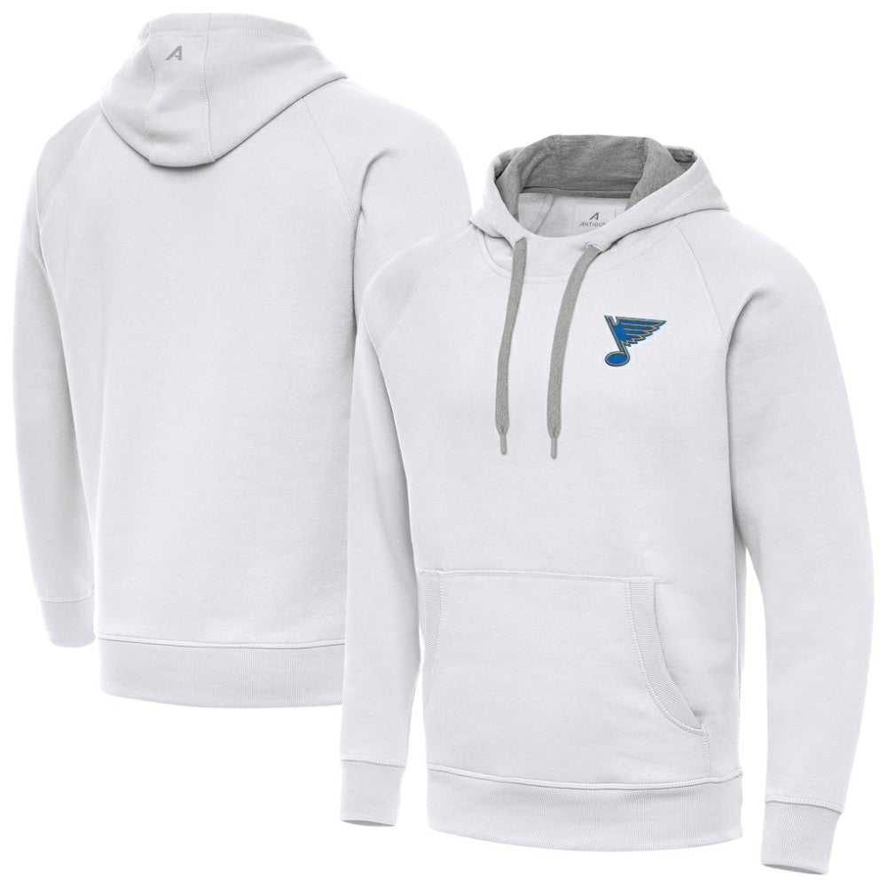 St. Louis Blues Antigua Victory Pullover Hoodie - White Hoodies