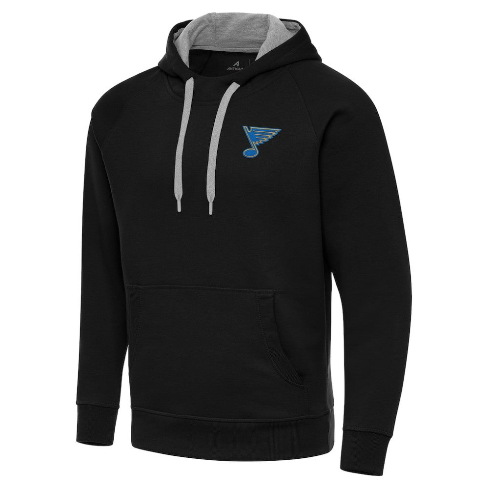 St. Louis Blues Antigua Victory Pullover Hoodie - Black Hoodies