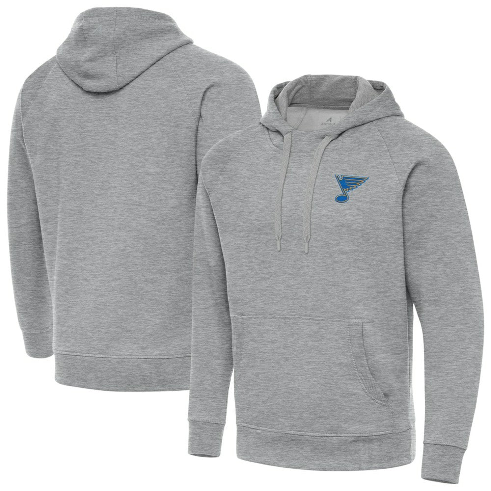 St. Louis Blues Antigua Victory Pullover Hoodie - Heather Gray Hoodies