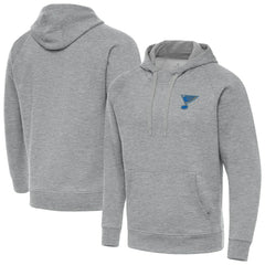 St. Louis Blues Antigua Victory Pullover Hoodie - Heather Gray Hoodies