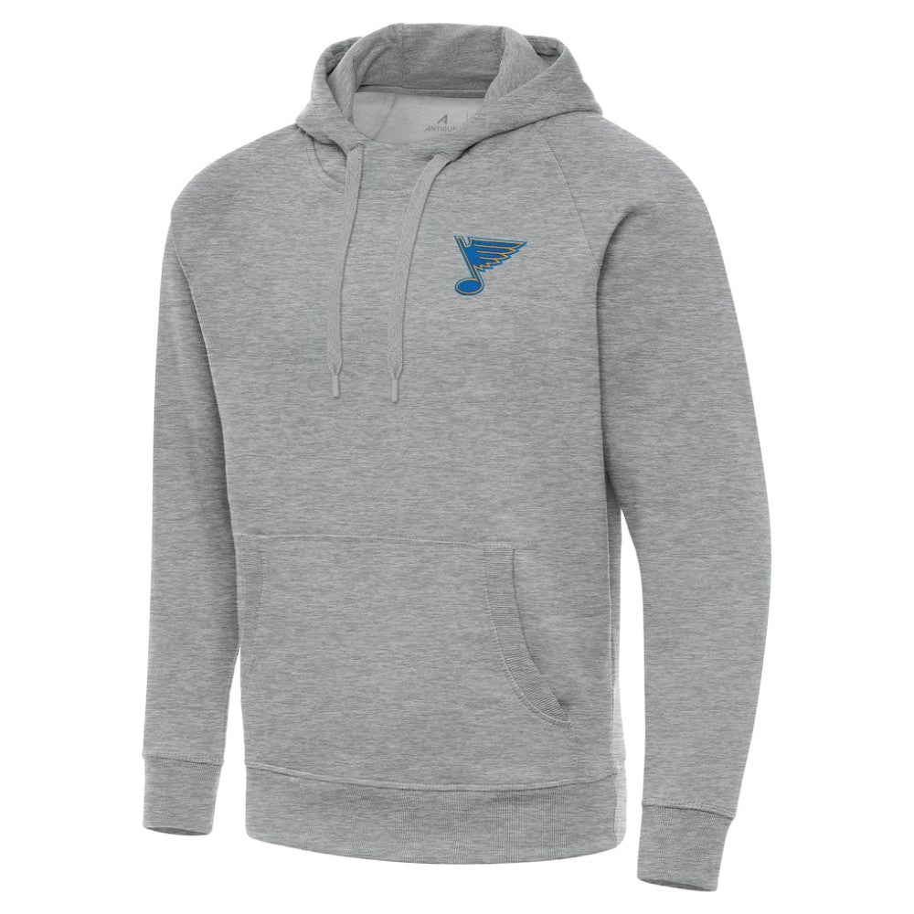 St. Louis Blues Antigua Victory Pullover Hoodie - Heather Gray Hoodies