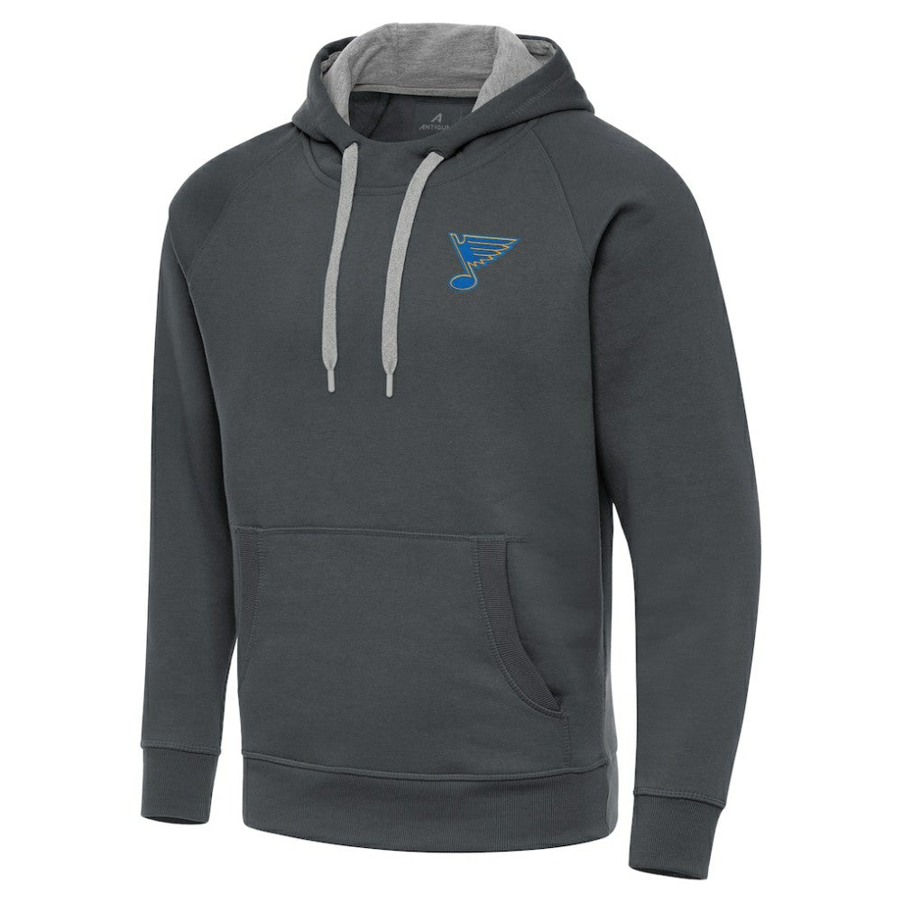 St. Louis Blues Antigua Victory Pullover Hoodie - Charcoal Hoodies