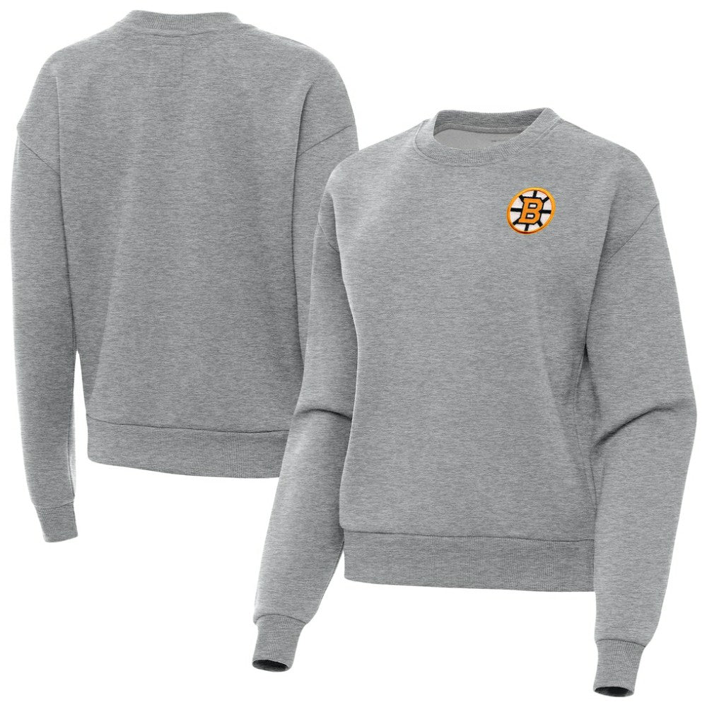 Boston Bruins Antigua Women's Victory Pullover Sweatshirt - Heather Gray Sweatshirts