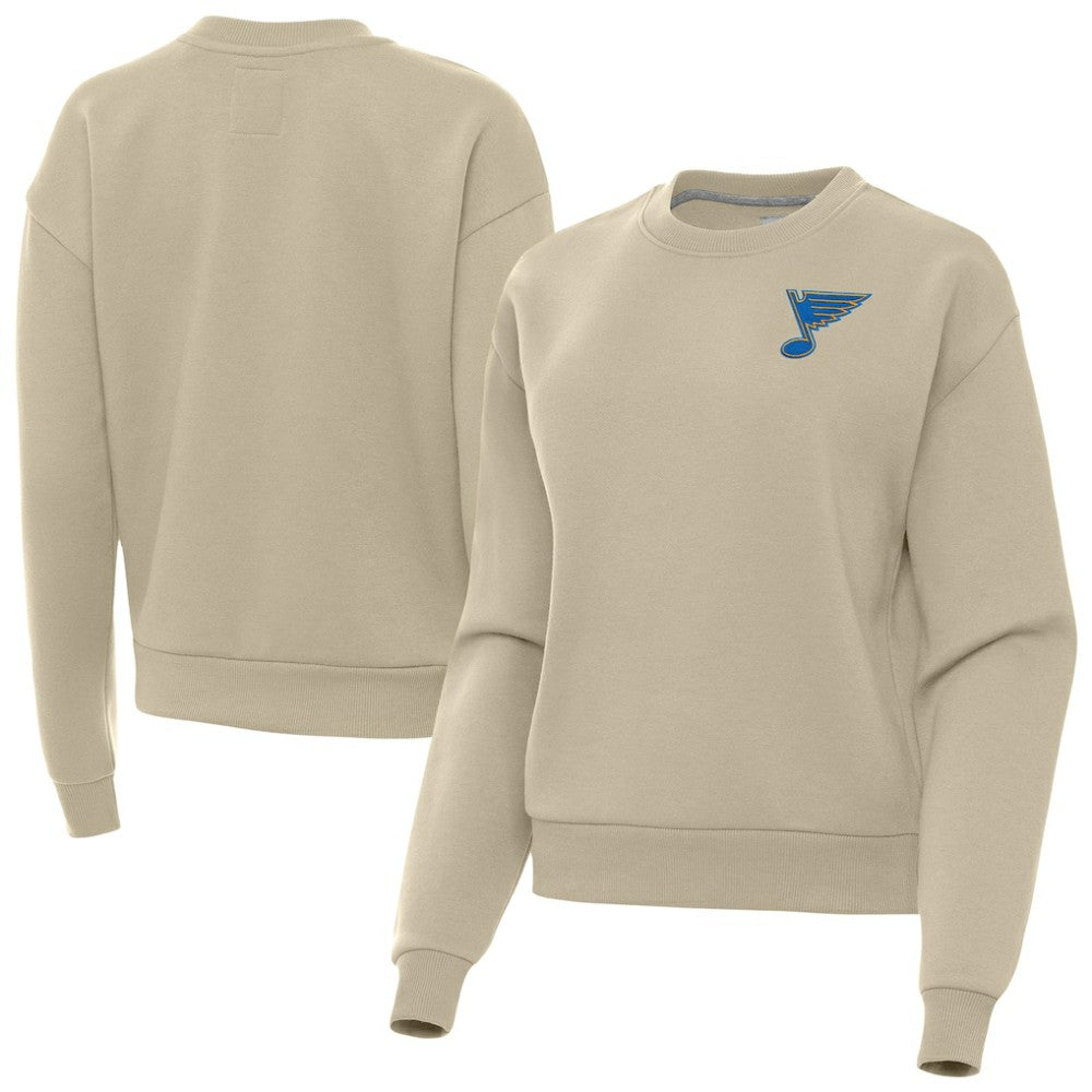 St. Louis Blues Antigua Women's Victory Pullover Sweatshirt - Khaki Sweatshirts