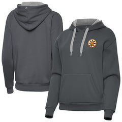 Boston Bruins Antigua Women's Victory Pullover Hoodie - Charcoal Hoodies